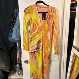 Vibrant Yellow and Orange Dress